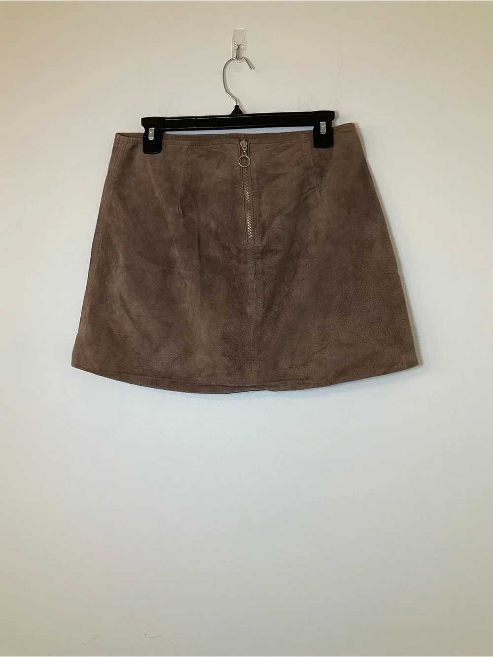 BlankNYC Brown Suede Leather Mini Skirt Size 28 Front Slit